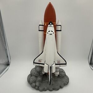 VTG NASA Space Shuttle Discovery Launch Statue Sculpture Glens View 16" USA